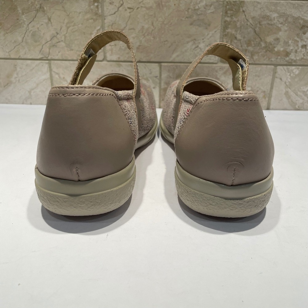 Cosyfeet Women Taupe Leather Floral Mary Jane Extra Roomy Comfort Shoes Size 7 - Picture 5 of 8